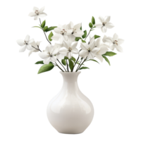 Elegant transparent flowers arranged in a simple vase against a clean transparent background, vase with beautiful transparent flowers, file of isolated object with shadow on transparent background png