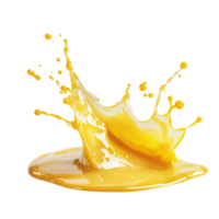 Dynamic splash of melted cheese creating a vivid yellow burst against a clean transparent background, Splashing Melted Liquid Cheese On transparent background png