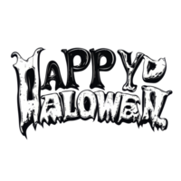 Halloween text banner with spooky letters on a transparent background, ideal for seasonal decor, Happy Halloween Text Banner, on transparent background png