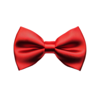 Elegant red bow tie designed for formal occasions displayed against a clean transparent background, Elegant Red Bow Tie on transparent background png