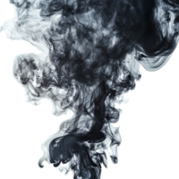 Dark smoke texture swirling gracefully on a transparent background, creating a striking contrast and depth, dark smoke texture on transparent background png