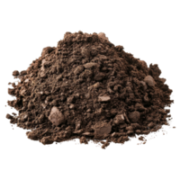 Natural soil isolated against a transparent background showcasing earthy textures and colors for educational use, soil isolated on transparent background png