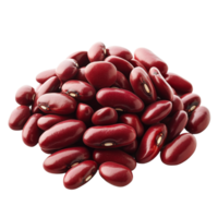 Fresh red kidney beans piled isolated on a clean transparent background ready for cooking or packaging, Heap of red kidney beans isolated on transparent background png