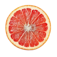 A fresh slice of grapefruit on a clean transparent background showcasing its vibrant pink interior and textured surface, slice of grapefruit isolated on transparent background png