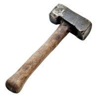 An old hammer with a wooden handle resting on a transparent background ready for use in various repair projects, Old hammer isolated on transparent backgroundfile png