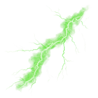 Light green electric lightning bolt isolated on a transparent background creating a striking visual effect, light green electric lightning isolated on transparent background png