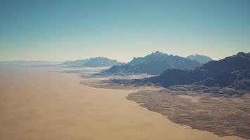 Aerial View of Desert With Mountains video