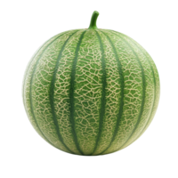 Fresh melon isolated on a transparent background showcasing its textured rind and vibrant colors, Melonisolated on transparent background png