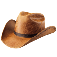 Cowboy hat in rich color resting on a clean transparent background showcasing its unique design and texture ideal for Western-themed attire, cowboy hat isolated on transparent background png