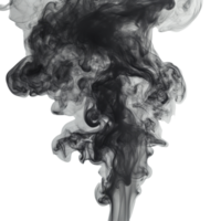 Dark smoke texture swirling gracefully against a clean transparent background, creating captivating artistic patterns and shapes, dark smoke texture on transparent background png