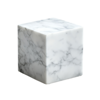 Cararra marble cube isolated on a transparent background showcasing elegant texture and shape for artistic use, carrara marble cube isolated on transparent background png