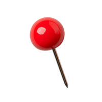 Red push pin isolated on a clean transparent background for office organization and note taking, red push pin isolated on transparent background png