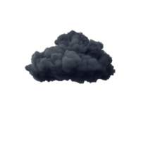 A dense black cloud hovering against a stark transparent background, creating a dramatic visual contrast, black cloud on transparent background png