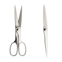 Top view of open and closed scissors showcasing sharp blades on a transparent background, Top view of open and closed scissors isolated on transparent background png