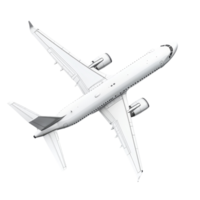 Isolated airplane rendering showcasing sleek design and aerodynamic features on a transparent background, Airplane isolated on transparent background 3D Rendering png