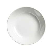 Empty porcelain ceramic plate viewed from above on a clean transparent background, ready for culinary presentation or serving, Empty porcelain, top view ceramic plate on transparent backgroundfile png