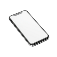Empty mobile phone resting on a clean transparent background displaying a blank screen in a minimalistic setting, empty mobile phone on transparent backgroundfile png