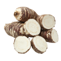 Sweet taro root isolated on transparent background showcasing its unique texture and color, sweet taro root isolated on transparent background png