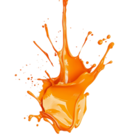 Vibrant orange paint splash captured against a clean transparent background for artistic and design inspiration, the Orange paint splash isolated transparent background png