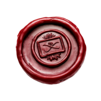 Red wax seal featuring the word approved, symbolizing authenticity and approval, Wax Seal with Approved Word Isolated Stock Illustration png