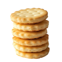 A stack of freshly baked butter biscuits resting on a transparent background ready to be enjoyed, stack of butter biscuits on transparent background png