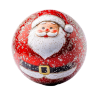 A festive Christmas snow globe featuring Santa Claus, isolated on a transparent background, captures the holiday spirit and joy, christmas snow ball with Santa Claus isolated on transparent background png
