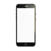 Modern smartphone isolated on a clean transparent background, showcasing sleek design and blank screen for versatile use, Black modern smartphone on transparent backgroundfile png