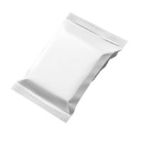 Blank snack packaging cut open isolated against a transparent background, emphasizing a minimalist presentation of the contents, Cut open blank snack packaging isolated png
