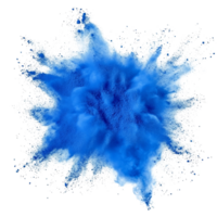 Indigo blue powder explodes in a vibrant cloud against a transparent background, showcasing an artistic color display, indigo blue color powder pulver explosion isolated on transparent background png