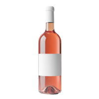 Elegant mockup of a wine bottle with a blank transparent label, perfect for branding design in a minimalist setting, wine bottle with emty transparent label for mockup, isolated transparent background png