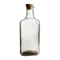 leeren Glas Flasche isoliert auf ein transparent Hintergrund präsentieren es ist klar Design und einfach Eleganz, leeren Flasche isoliert auf transparent Hintergrunddatei png