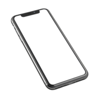Mobile phone with a blank display positioned on a transparent background, suitable for showcasing designs, mobile phone with blank isolated transparent background displayisolated on transparent background png