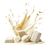 A delicious splash of transparent chocolate creating a striking visual on a pure transparent background, transparent Chocolate Splash on transparent background png