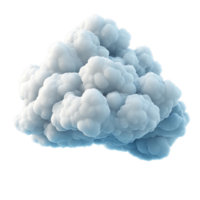 Soft, fluffy cloud sitting in isolation on a bright transparent background during a still moment, 3D Rendered Cloud isolated on transparent background png
