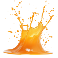 Dynamic orange liquid splash creating an artistic display against a clean transparent background, Orange Liquid Splash On transparent background png