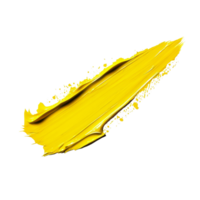 A vibrant yellow paint stroke isolated on a transparent background creating a striking visual contrast and artistic expression, yellow line stroke of paint isolated transparent background png