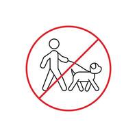 No Pets Allowed Line Icon Sign vector