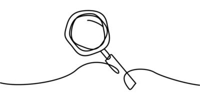 continuous line drawing of the magnifying symbol. abstract line art illustration vector