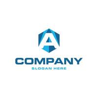 Initial A Hexagon Technology Creative Design Template Logo vector