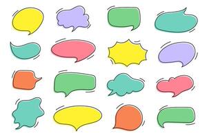 collection of cute colorful text boxes with editable strokes vector