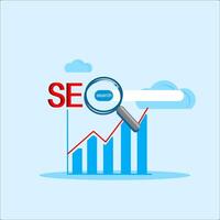 SEO. Engine Optimization word search illustration, flat . vector
