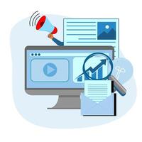 Data driven marketing concept in isometric design. vector