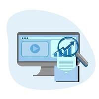 Data driven marketing concept in isometric design. vector
