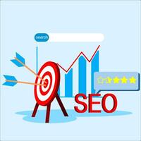 SEO. Engine Optimization word search illustration, flat . vector