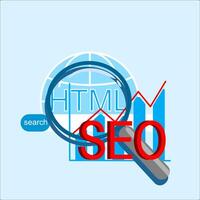 SEO. Engine Optimization word search illustration, flat . vector