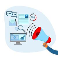 Data driven marketing concept in isometric design. vector