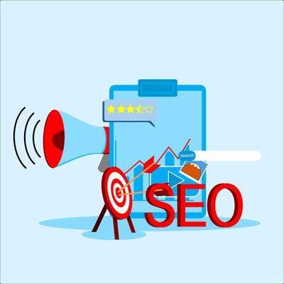 SEO. Engine Optimization word search illustration, flat .