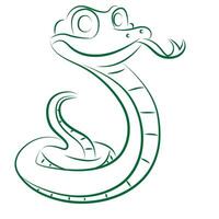 symbol of 2025 green outline of a cunning snake vector