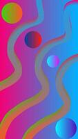 Abstract vertical background with colorful balls and colorful waves up down vector