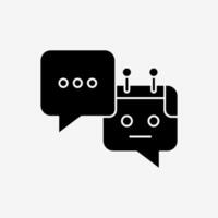 Chatbot glyph icon. Online support service bot glyph icon design. vector